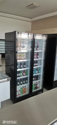 Painted Steel 3 Glass Door Upright Freezer Air Cooling