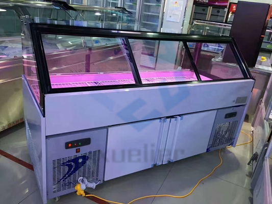 Stainless Steel Deli Display Freezer 220V Direct Cooling