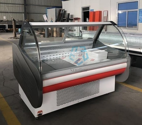 Painted Steel Butcher Meat Display Fridge Air Cooling 220V