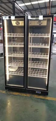 LARGE CAPACITY BLACK BAR Stainless steel GLASS DOOR DISPLAY FREEZER