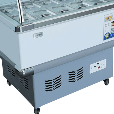 8 Barrel Commercial Ice Cream Freezer Dipping Cabinet 12 Tray Tempered Glass