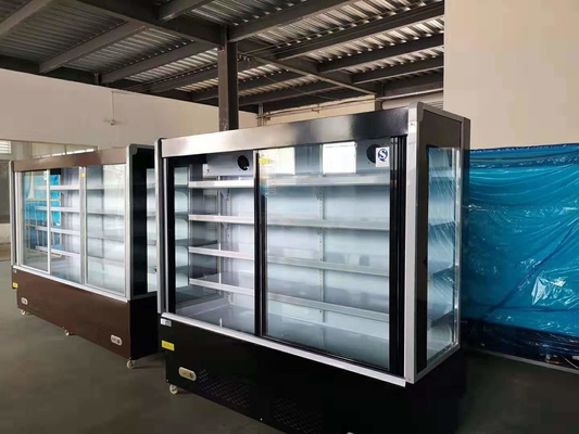 Supermarket fruit shop vegetable shop preservation display commercial with door curtain cabinet