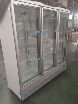 2 / 3 Door Air Cooled Refrigerated Display Cabinet White Commercial Large Capacity