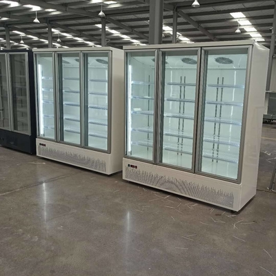 2 / 3 Door Air Cooled Refrigerated Display Cabinet White Commercial Large Capacity