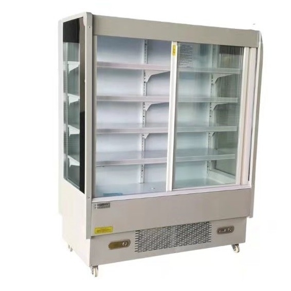 Supermarket fruit shop vegetable shop preservation display commercial with door curtain cabinet